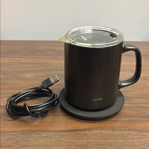Hurkins Black Heated Mug with USB Cable